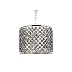 Madison 12 light polished nickel Chandelier Silver Shade