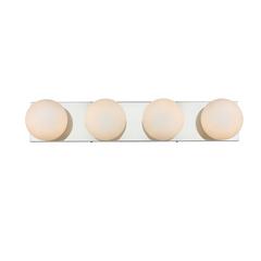 Jaylin 4 light Chrome and frosted white Bath Sconce