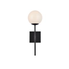 Neri 1 light black and white glass wall sconce