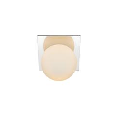 Jillian 1 light Chrome and frosted white Bath Sconce
