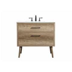 36 inch Single bathroom vanity in natural oak