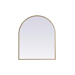 Metal Frame Arch Mirror 30x36 Inch in Brass