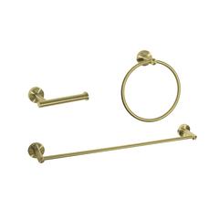 Alma 3-Piece Bathroom Hardware Set in Brushed Gold
