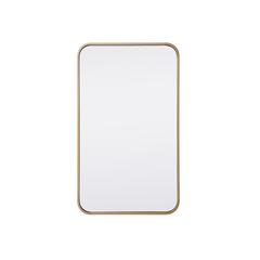 Soft corner metal rectangular mirror 18x30 inch in Brass