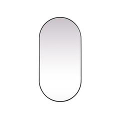 Metal Frame Oval Mirror 36x72 Inch in Black