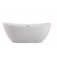 67 inch soaking bathtub in glossy white