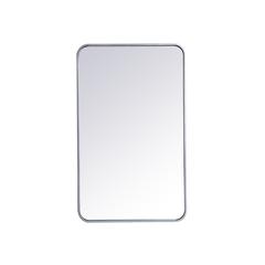 Soft corner metal rectangular mirror 22x36 inch in Silver