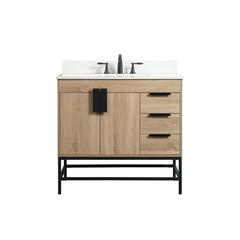 36 inch Single bathroom vanity in mango wood with backsplash