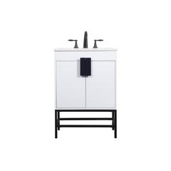 24 inch Single bathroom vanity in white