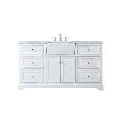60 inch Single bathroom vanity in white