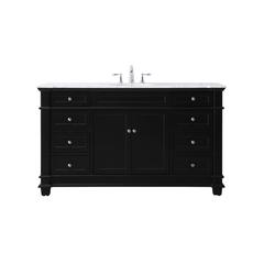 60 inch Single bathroom vanity set in black