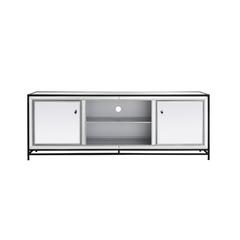 James 72 in. mirrored tv stand in black