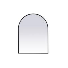 Metal Frame Arch Mirror 27x36 Inch in Black