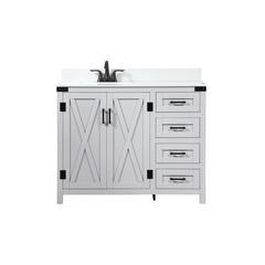 42 inch Single bathroom vanity in grey with backsplash