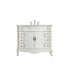 42 inch Single Bathroom vanity in Antique White