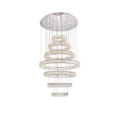 Monroe 40 inch LED seven ring chandelier in chrome