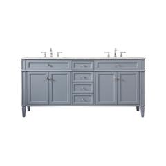 72 inch double bathroom vanity in grey