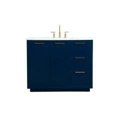 42 inch Single bathroom vanity in blue