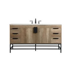 60 inch Single bathroom vanity in natural oak