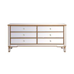 Contempo 72 in. mirrored chest in antique gold
