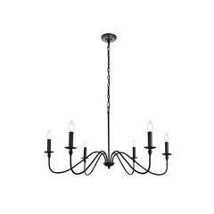 Rohan Collection Chandelier D36 H19 Lt:6 Matte Black Finish