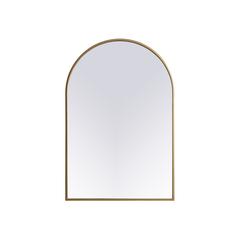 Metal Frame Arch Mirror 24x36 Inch in Brass