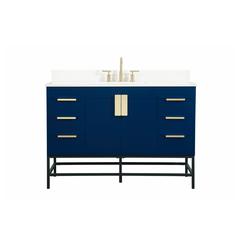 48 inch Single bathroom vanity in blue with backsplash
