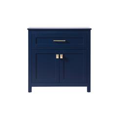 30 Inch Wide Bathroom Storage Freestanding Cabinet In Blue