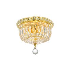 Wiley Collection Flush Mount D10in H8in Lt:4 Gold Finish