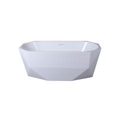 59 inch soaking diamond style bathtub in glossy white