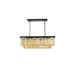 Sydney 12 light Matte Black Chandelier Golden Teak (Smoky) Royal Cut Crystal