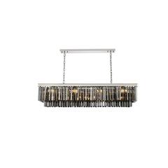 Sydney 12 light polished nickel Chandelier Silver Shade (Grey) Royal Cut Crystal