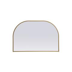 Metal Frame Arch Mirror 36x24 Inch in Brass