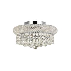 Primo 4 light Chrome Flush Mount Clear Royal Cut Crystal
