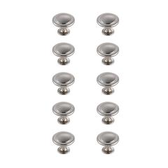 Logyn 1.3" Diameter Brushed Nickel Mushroom Knob Multipack (Set of 10)