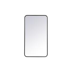 Soft corner metal rectangular mirror 20x36 inch in Black