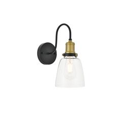 Felicity 1 light brass and black Wall Sconce
