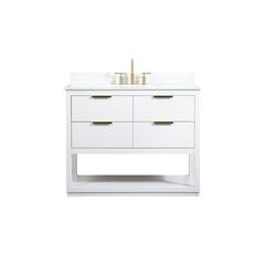 42 inch Single bathroom vanity in white with backsplash