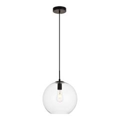 Placido Collection Pendant D11.8 H11.4 Lt:1 Black and Clear Finish