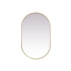 Metal Frame Oval Mirror 30x48 Inch in Brass