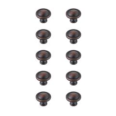 Garlande 1.2" Diameter Oil-rubbed Bronze Mushroom Knob Multipack (Set of 10)