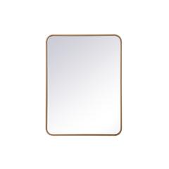 Soft corner metal rectangular mirror 24x32 inch in Brass