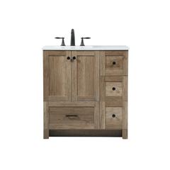32 inch Single bathroom vanity in natural oak