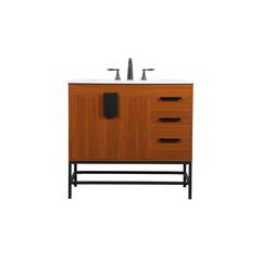 36 inch Single bathroom vanity in teak