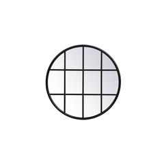 Metal windowpane mirror 28 inch x 28 inch in Black