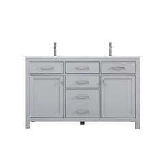 54 Inch Double Bathroom Vanity In Grey