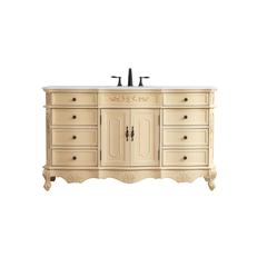60 inch Single Bathroom vanity in Light Antique Beige