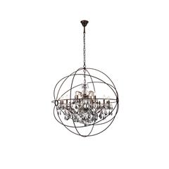 Geneva 18 light Dark Bronze Chandelier Silver Shade (Grey) Royal Cut crystal