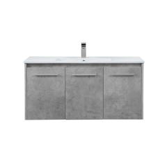 40 inch  Single Bathroom Floating Vanity in Concrete Grey