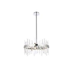 Serena 20 inch crystal round pendant in chrome